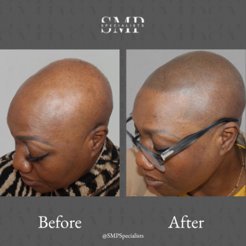 Before and after scalp micropigmentation treatment – case 12