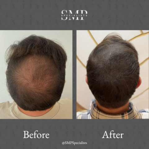 Before and after scalp micropigmentation treatment – case 21