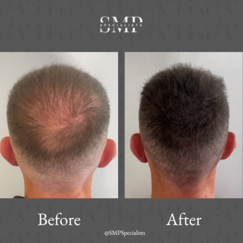Before and after scalp micropigmentation treatment – case 3