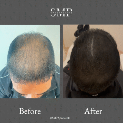 Before and after scalp micropigmentation treatment – case 5